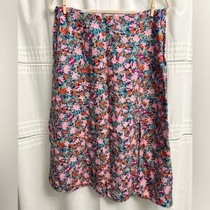 LOFT Vibrant Floral Midi Skirt